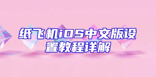 纸飞机iOS中文版设置教程详解