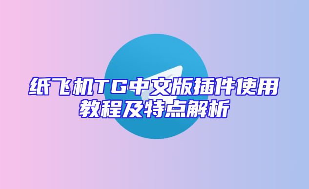 纸飞机TG中文版插件使用教程及特点解析
