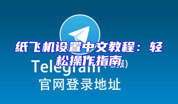 纸飞机设置中文教程：轻松操作指南