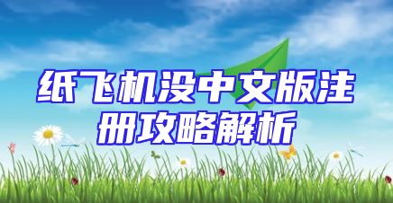纸飞机没中文版注册攻略解析