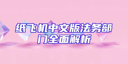 纸飞机中文版法务部门全面解析