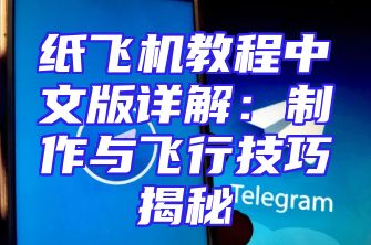 纸飞机教程中文版详解：制作与飞行技巧揭秘