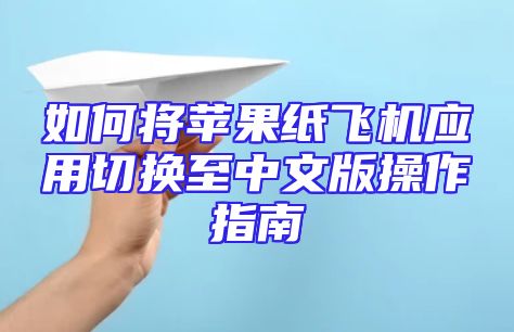 如何将苹果纸飞机应用切换至中文版操作指南