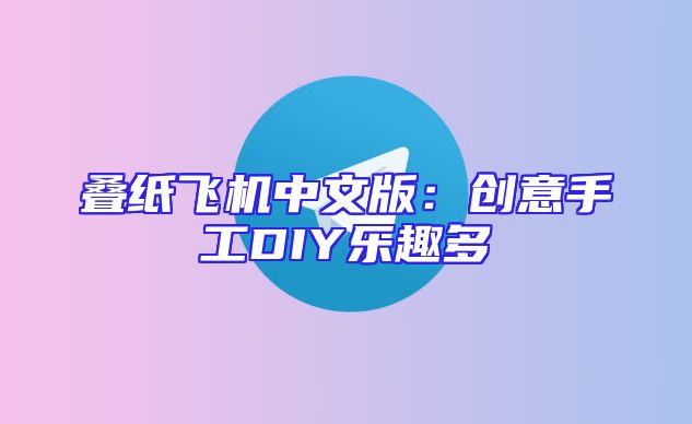 叠纸飞机中文版：创意手工DIY乐趣多