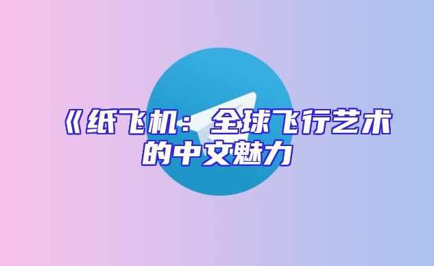 《纸飞机：全球飞行艺术的中文魅力
