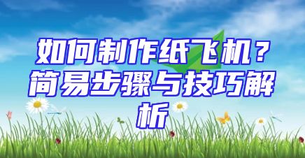 如何制作纸飞机？简易步骤与技巧解析
