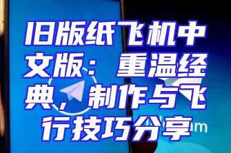 旧版纸飞机中文版：重温经典，制作与飞行技巧分享