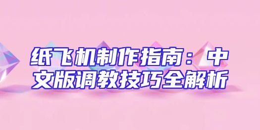 纸飞机制作指南：中文版调教技巧全解析