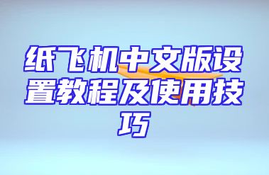 纸飞机中文版设置教程及使用技巧