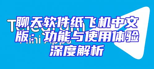 聊天软件纸飞机中文版：功能与使用体验深度解析